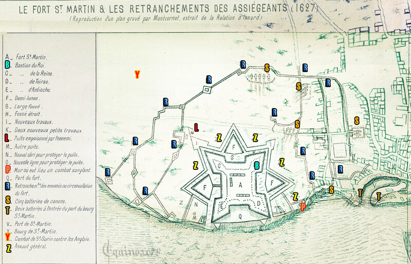 1627 les retranchements des assiègeants du fort Saint Martin de Ré