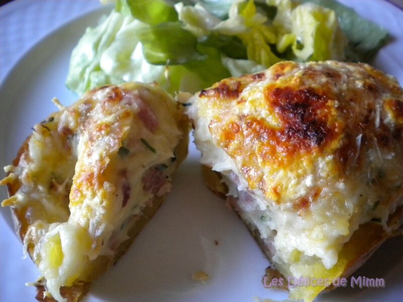 Pommes de terre farcies fromage et lardons 4