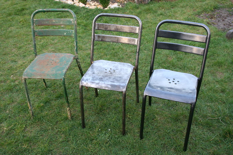 Chaises terrasse de bistrot assise perforée (9)