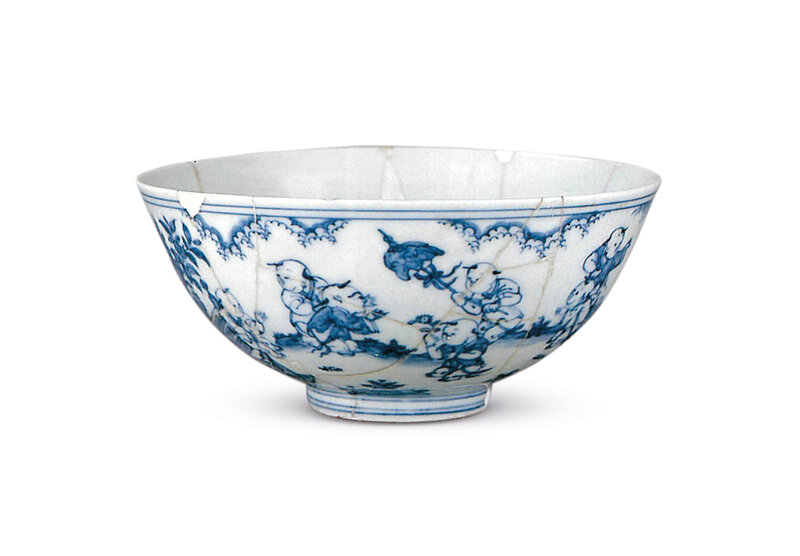 A blue and white ‘boys’ bowl, Chenghua period. Collection of the Jingdezhen Ceramics Institute