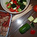<b>Brochettes</b> express de viandes et de légumes croquants