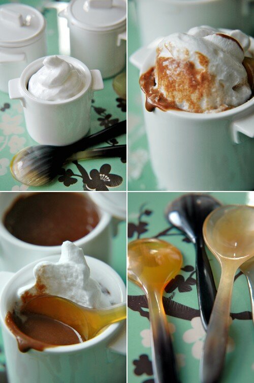 Marmites Chocorange avec un nuage coco recettes ESPUMA de POTIRON, NUAGE de PAPRIKA