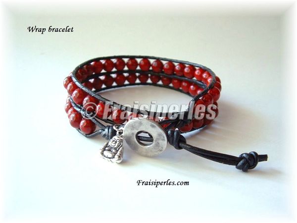 wrap bracelet corail rouge copy