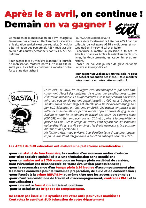 Tract manif 8 avril