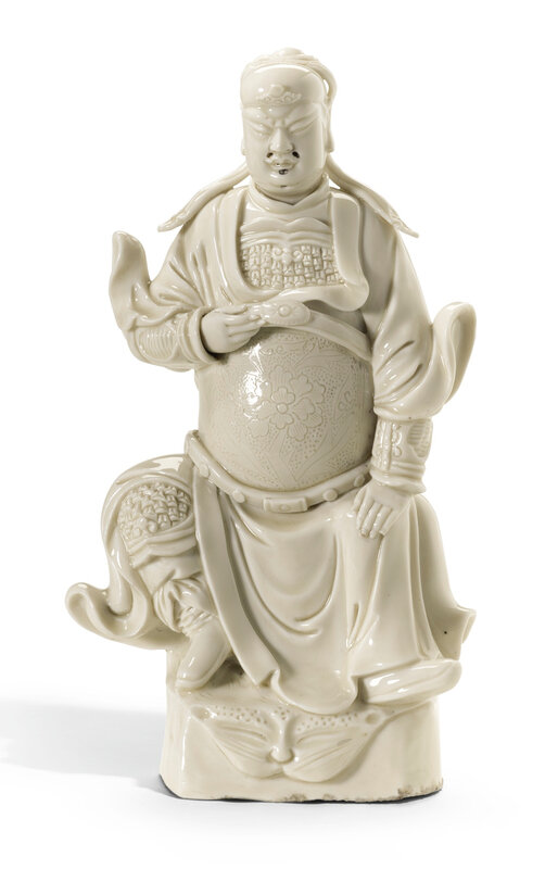 A fine Dehua figure of figure of Guandi, Qing dynasty, 17th-18th century