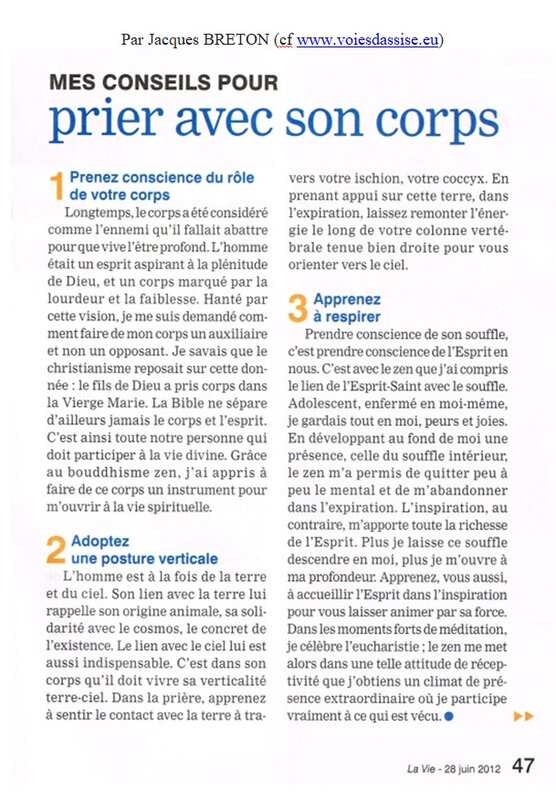 Prier avec son corps, par Jacques BRETON