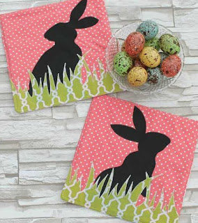 Bunny silhouette pot holders, quilting digest