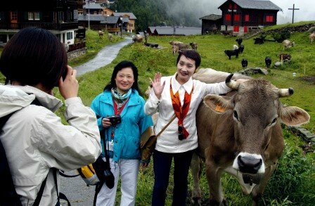 Des touristes chinois en Suisse.