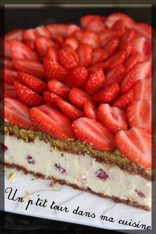 Gâteau coeur fraises