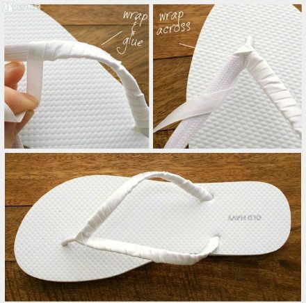 TUTO DIY customisation chaussure tong de mariage 3