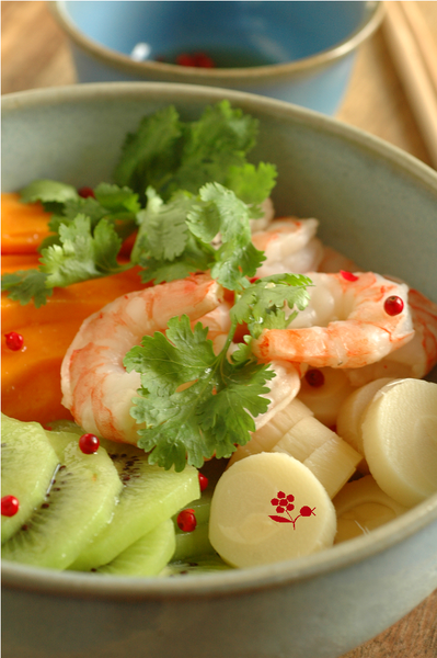 Salade mangue, kiwi, coeur de palmier, crevette_3