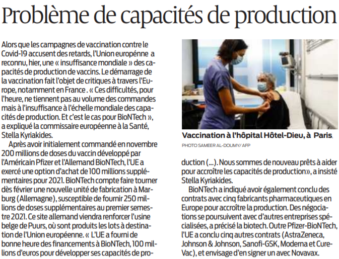 2021 01 03 SO Problème de capacités de production