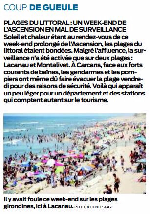 2017 05 29 SO Plages du Littoral Un week end en mal de surveillance