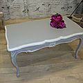 Table basse style Louis XV patine grise