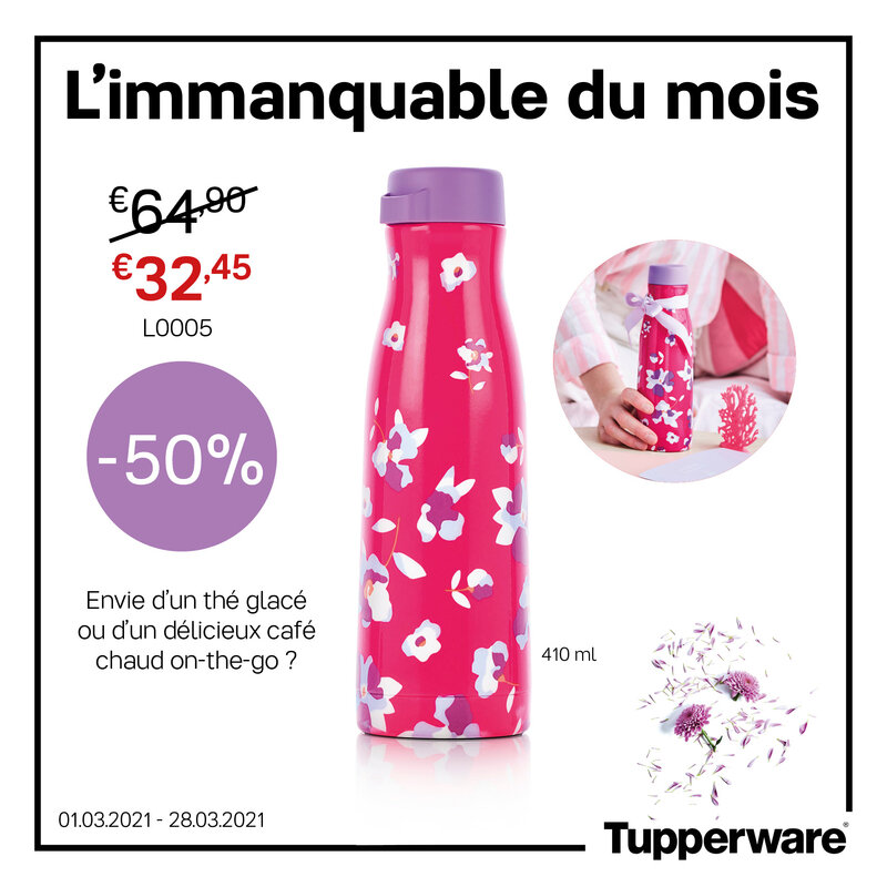 Promotion Atelier Virtuel Tupperware du 22 au 28 Mars 2021 à midi
