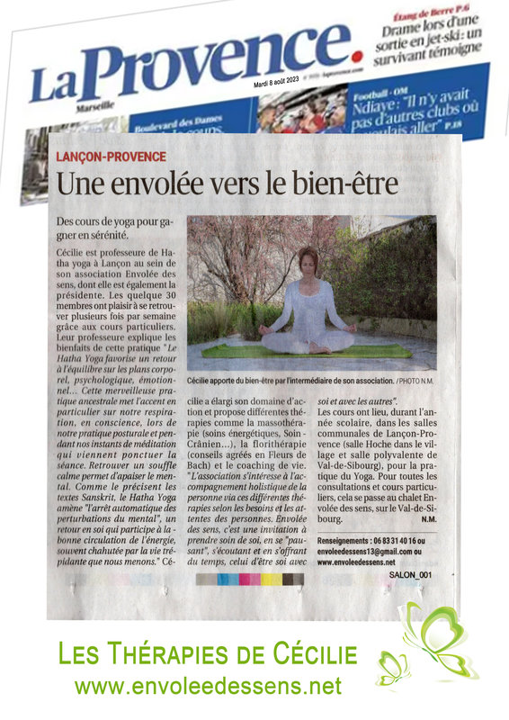 Journal La Provence - Article Blog EdS - 20230808