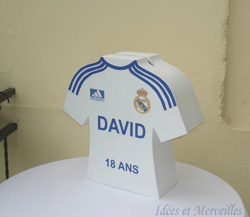 urne football maillot real - idees et merveilles