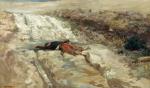 Régamey, soldat mort sur un champ de bataille, 1870
