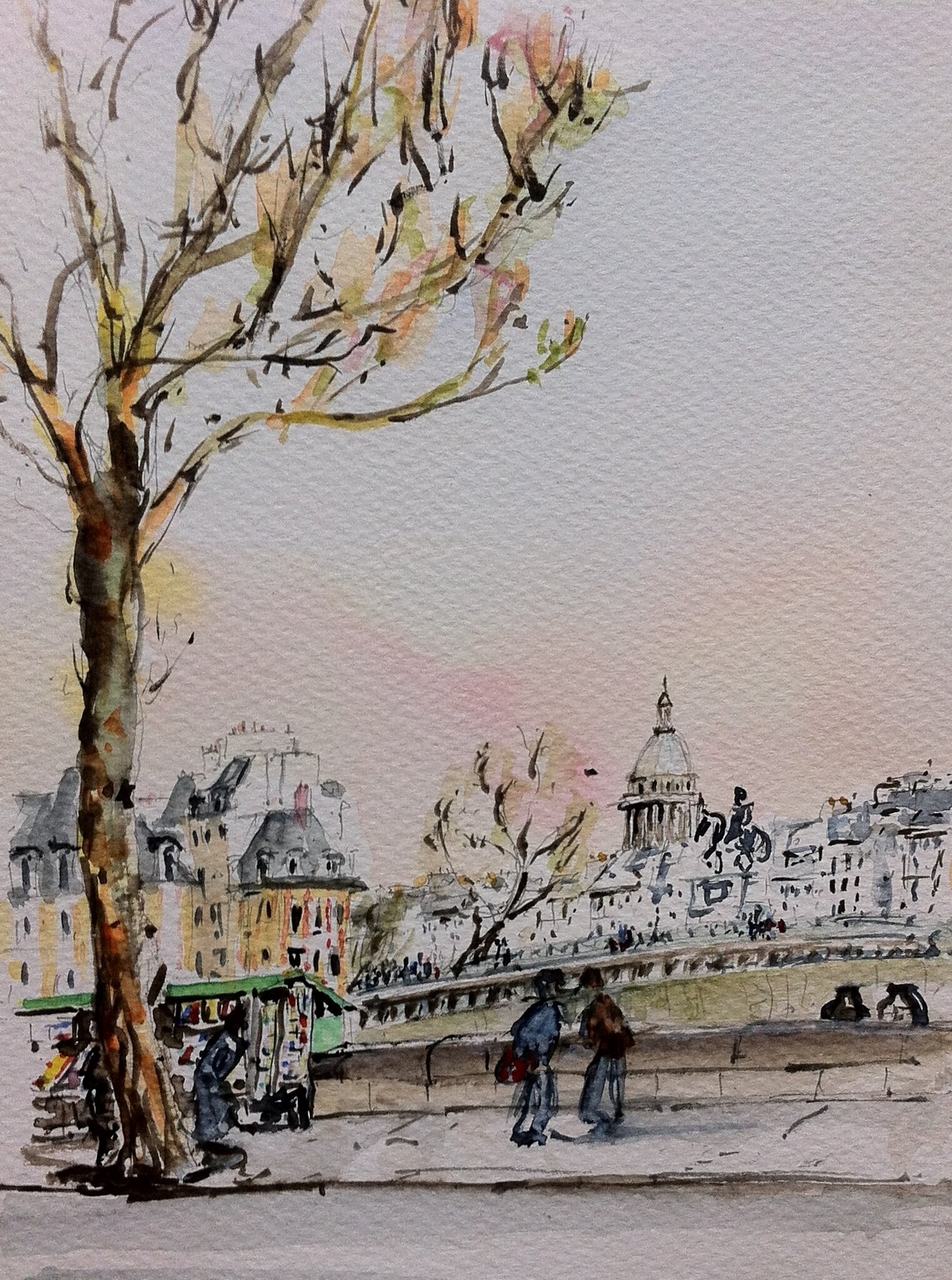 Paris le Panthéon et le pont Neuf-001