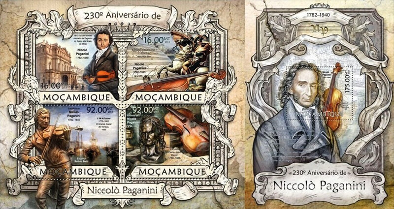 Timbre BF Mozambique 2013 Niccolo Paganini