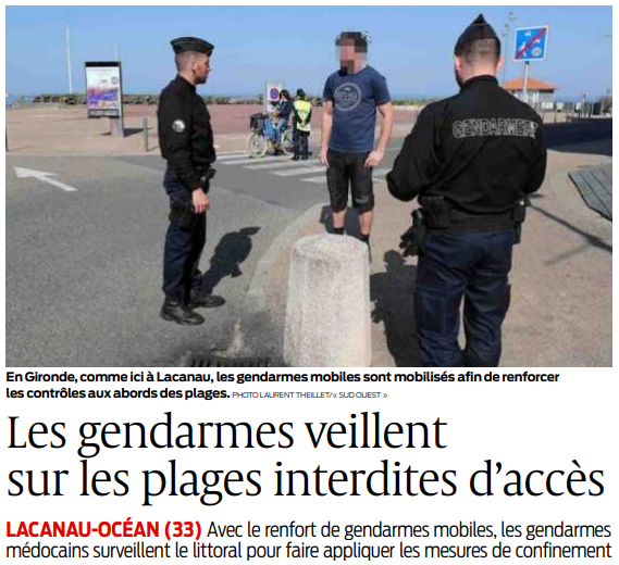 2020 03 26 SO Les gendarmes veillent sur les plages interdictes d'accès