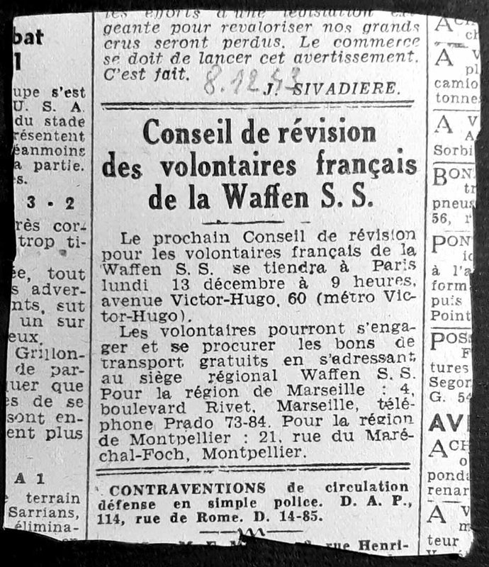 Extrait de la presse vauclusienne (archives C.F)