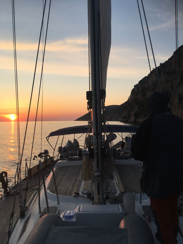 Coucher de soleil dans le Pakleni Kanal juste avant Vela Garska, vendredi 20 mars 2020 (2)