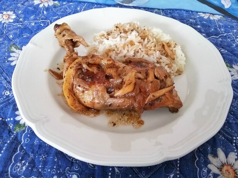 Cuisses de poulet au citron et au thym