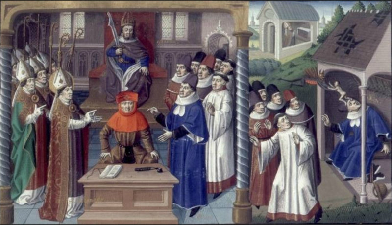 Concile de Nicée, Arius en bleu, Speculum historiale