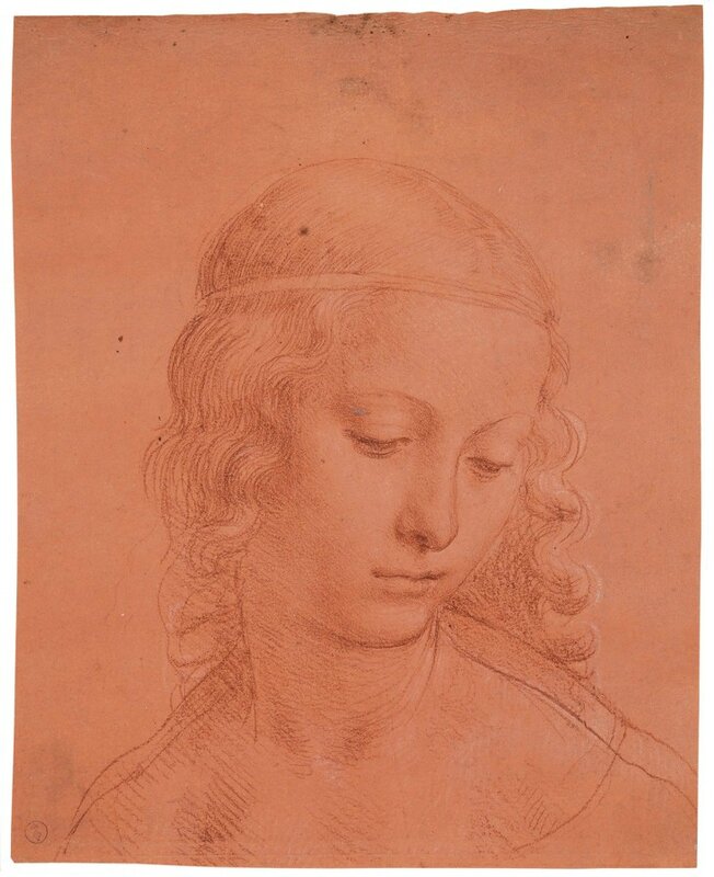 Attributed to Leonardo da Vinci and a follower, Head of a Young Woman