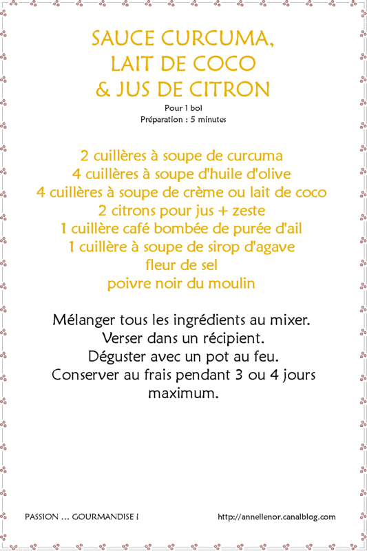 Sauce curcuma, lait de coco, citron_fiche