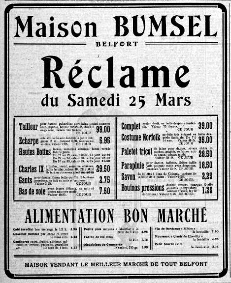 1922 03 24 Mi carême L'Alsace Pub Bumsel - Copie