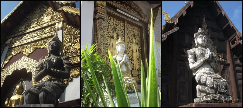 5 bouddhas dans les temples