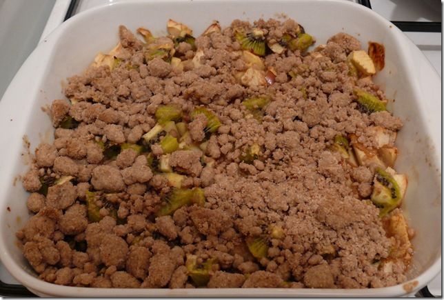 recettes dessert Crumble de pommes et kiwi aux noisettes