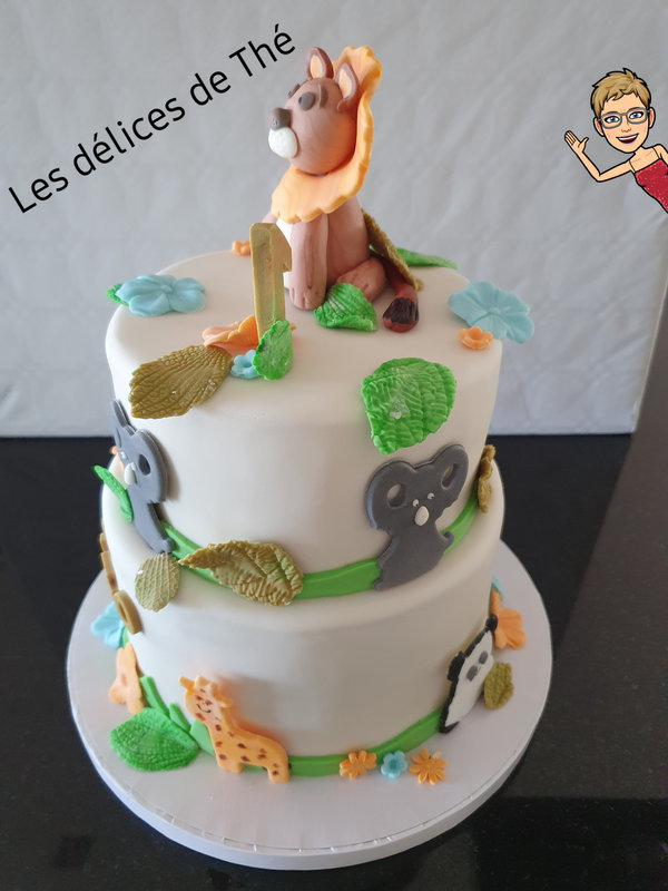 Cake design jungle génoise ganache praliné 20 08 21 (31)