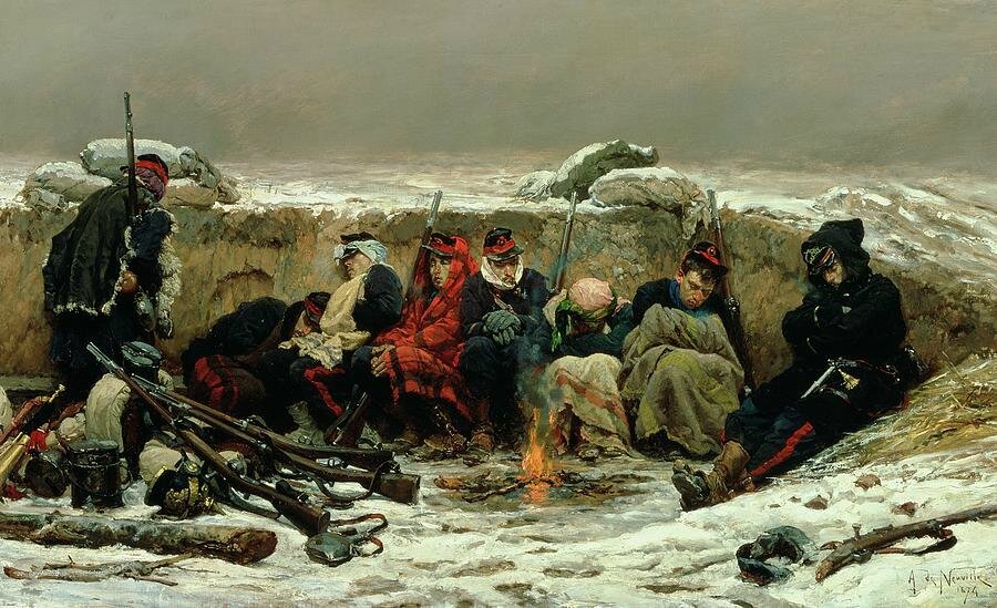 De Neuville, dans la tranchée (1874)