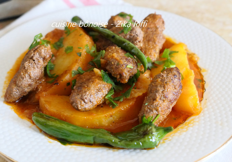 batata barania ou baranyet batata- plat -pomme de terre-cumin-vinaigre- kefta veau-4