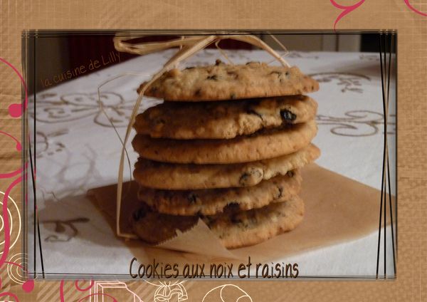 cookies aux noix et raisins