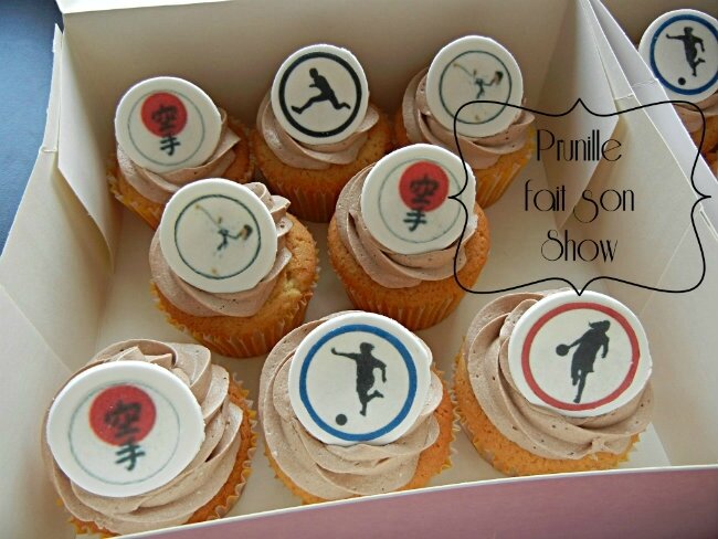 gateau foot athlétisme et aikido prunillefee cupcakes