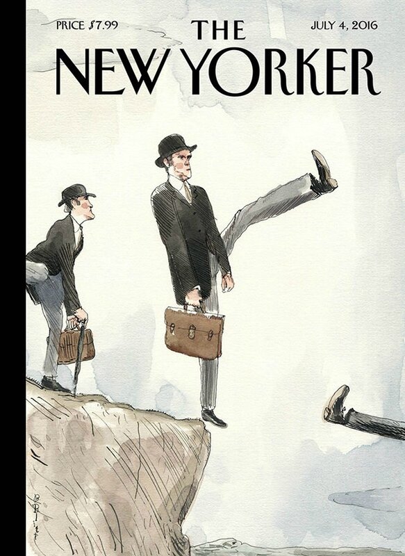 New Yorker's Barry Blitt, whose latest funny illustration, Silly Walk Off A Cliff