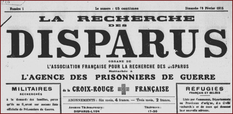 Journal "La Recherche des Disparus" - Gallica