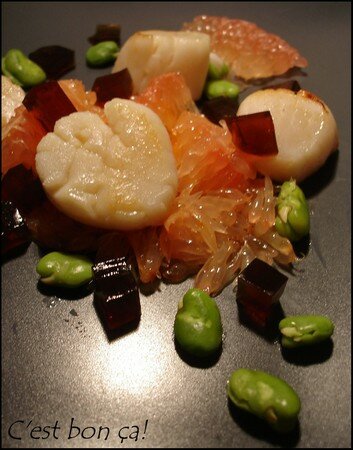 Saint jacques au pamplemousse, gelée de soja recettes entrees Saint jacques au pamplemousse, gelée de soja