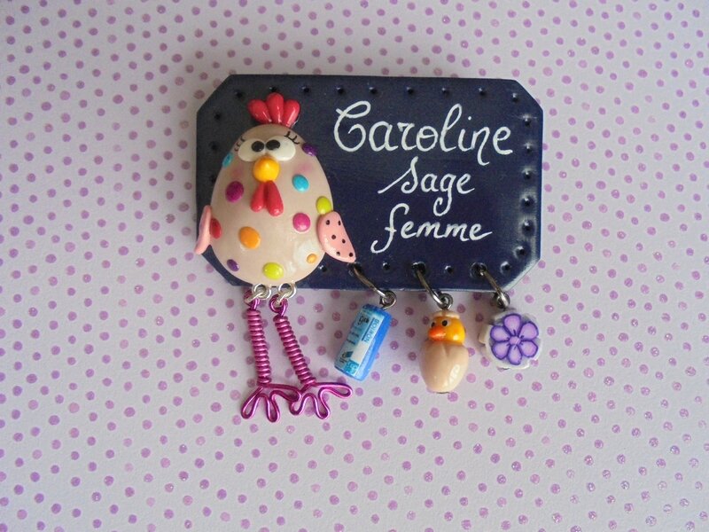 badge poule varicelle multicolor