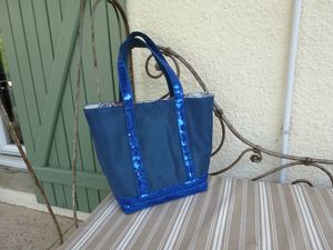 sac paillettes bleu électrique