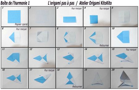 Atelier Origami KitoKito Diagramme Boîte de l'harmonie 1