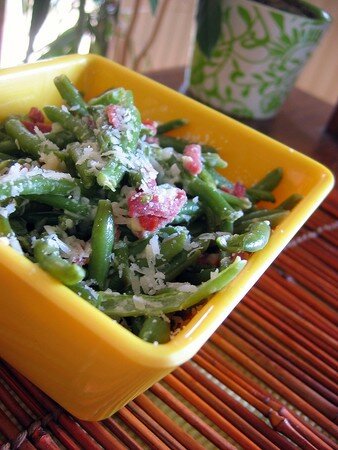 recettes legumes Haricots verts à la carbonara ou comment bousculer les habitudes