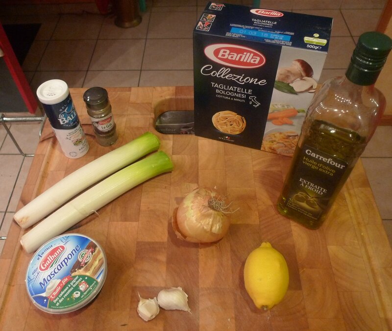 One pot pasta aux poireaux et mascarpone
