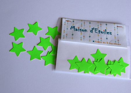 stickers étoiles vert fluo