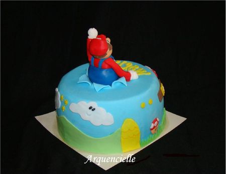 Gâteau super mario vue derrière