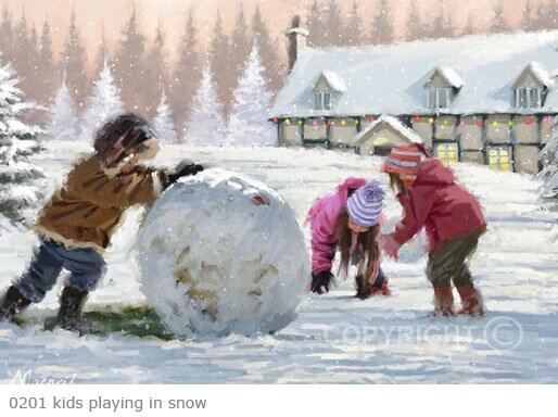 richard macneil kids playing in snow